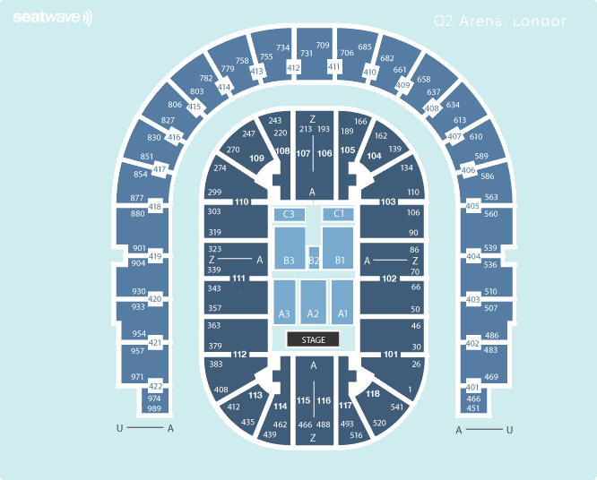 o2 arena seating plan. O2 Seating Plan - Please refer