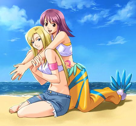 Layla and Sora at the beach