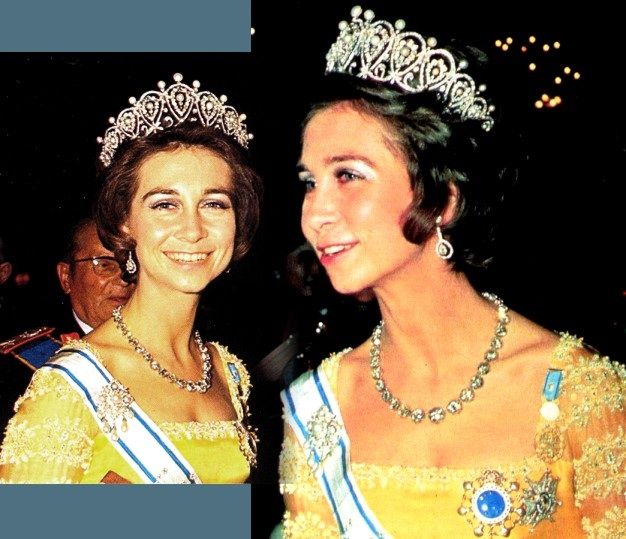 Queen Sofia with Queen Mercedes brooch