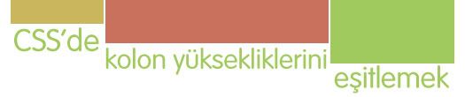 CSS’de kolon yüksekliklerini eşitlemek