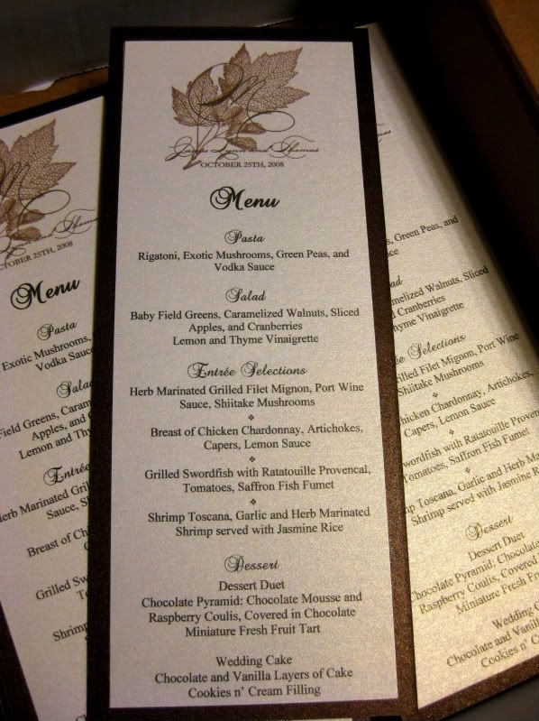 Wedding Menus Pictures, Images and Photos