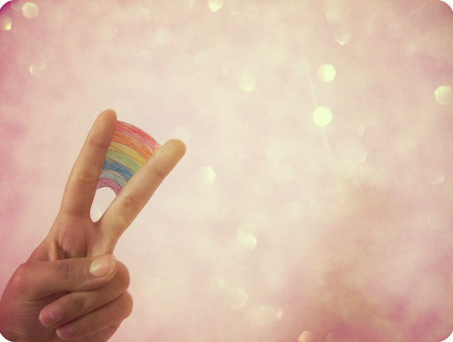 Rainbow pink bokeh