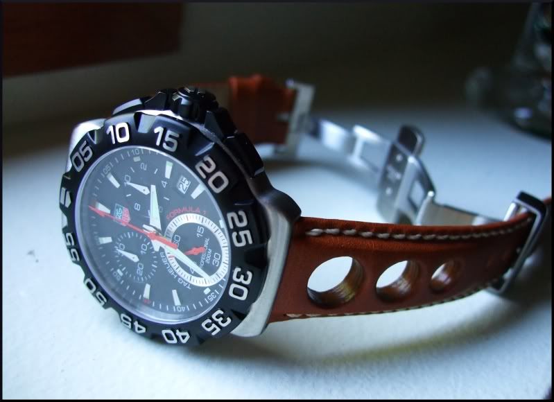 F1 Chrono on Hirsch Rally Strap pics WatchUSeek Watch Forums