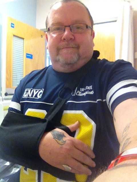 Andy leaving hospital 29th May 2014