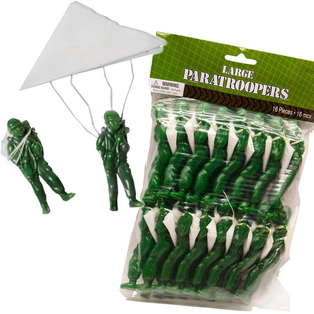 16 Piece Army Forces Camouflage Party Loot Large Paratroopers Toys