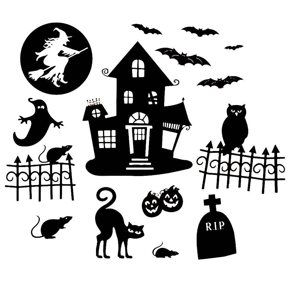 Download Halloween Party Haunted House Plastic Silhouette Window ...