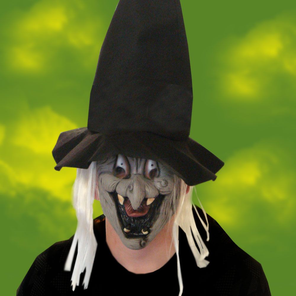 Adult Haunted Halloween Ugly Witch Mask with Hat SMILE eBay