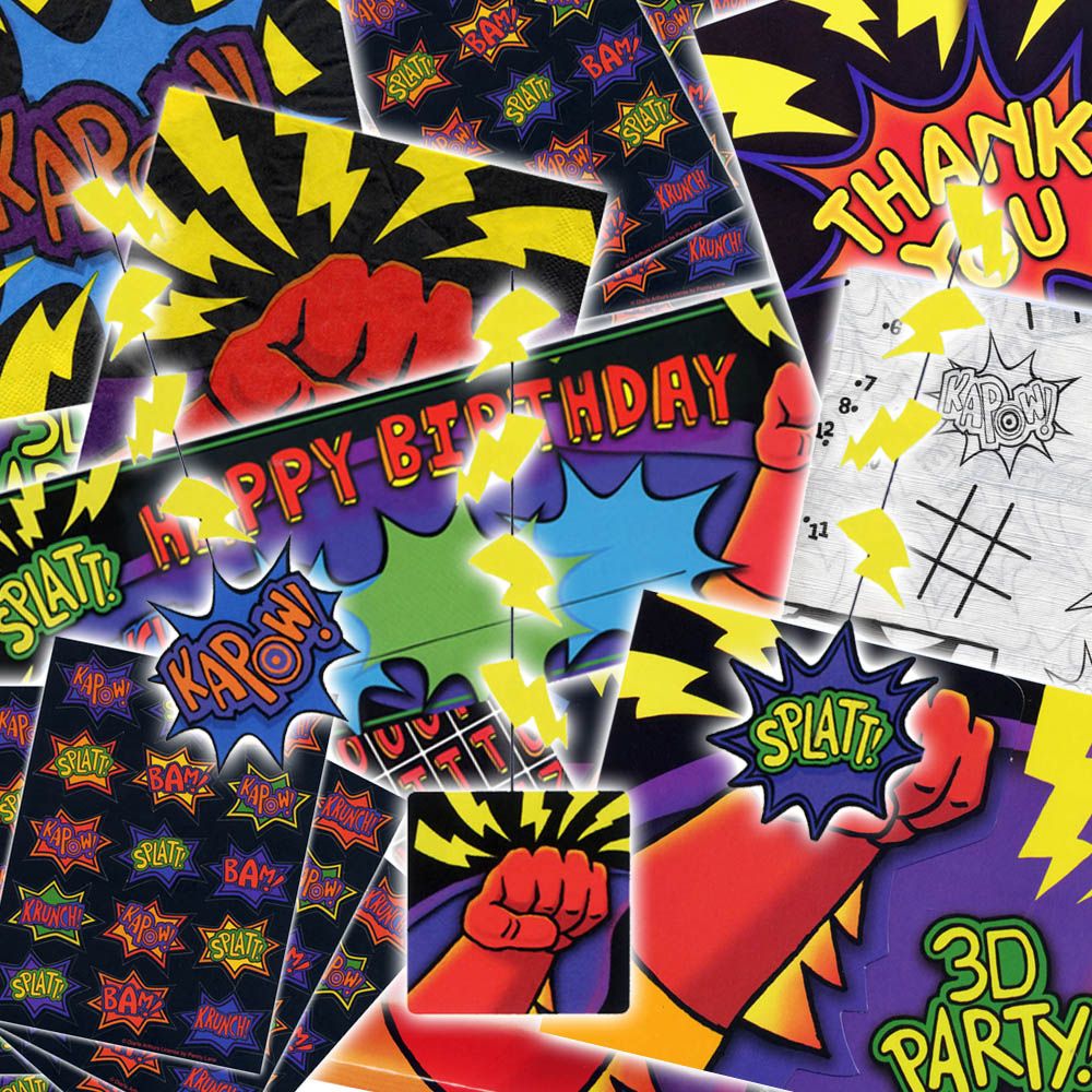Superhero Party 3D Fun Birthday Decorations Tableware Invites One Listing PS eBay