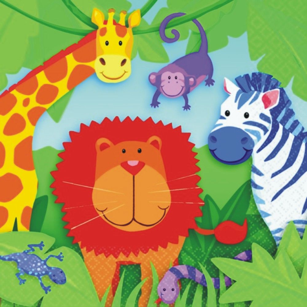 16 African Wild Animals 2ply Napkins Jungle Party eBay