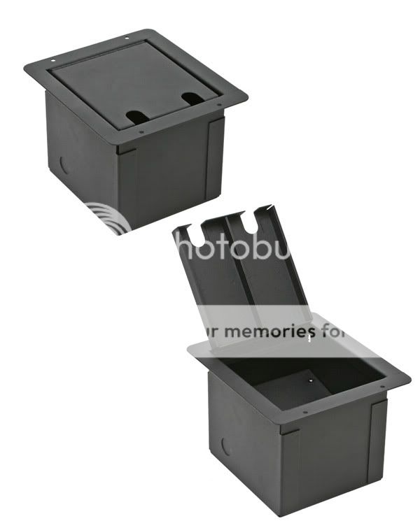  Stage Pocket Black Metal Floor Box with Customizable Plate