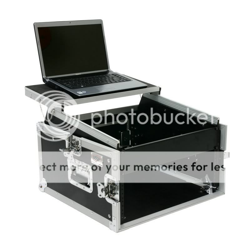 OSP Pro 6 Space DJ Rack Mixer Rack Case w/Laptop Shelf  