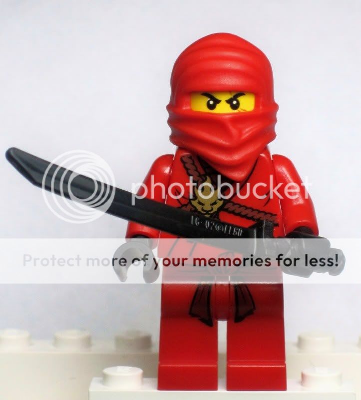   Minifigure ~ KAI RED NINJA MINIFIG with BLACK KATANA SWORD 2258  