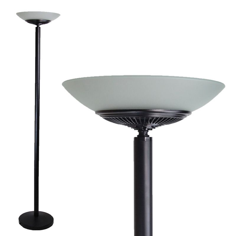 LED Floor Standing Energy Efficient Lamp Uplighter Torchiere Black Day ...