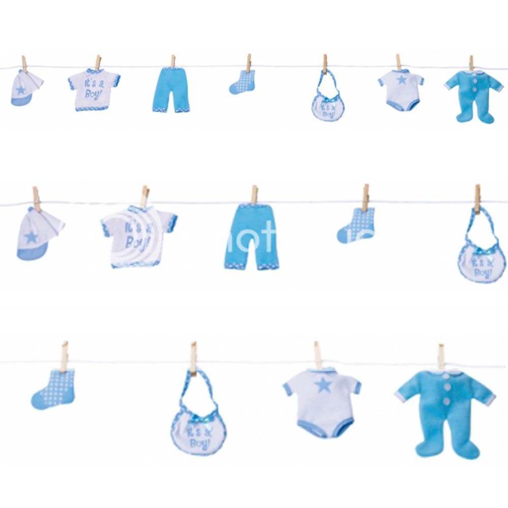 4ft Baby Shower Boy Blue Fabric Clothes Line Garland Decoration | eBay
