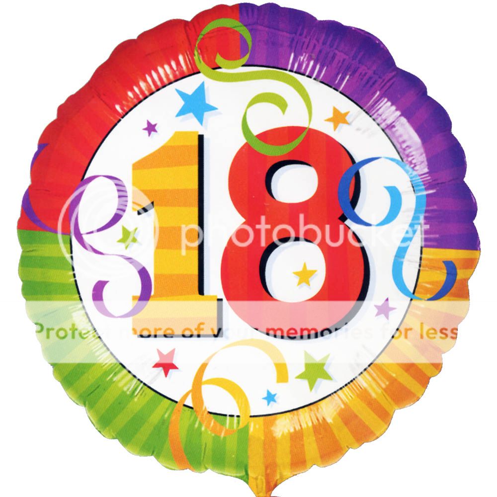 18" colourful happy 18th birthday party round foil balloon