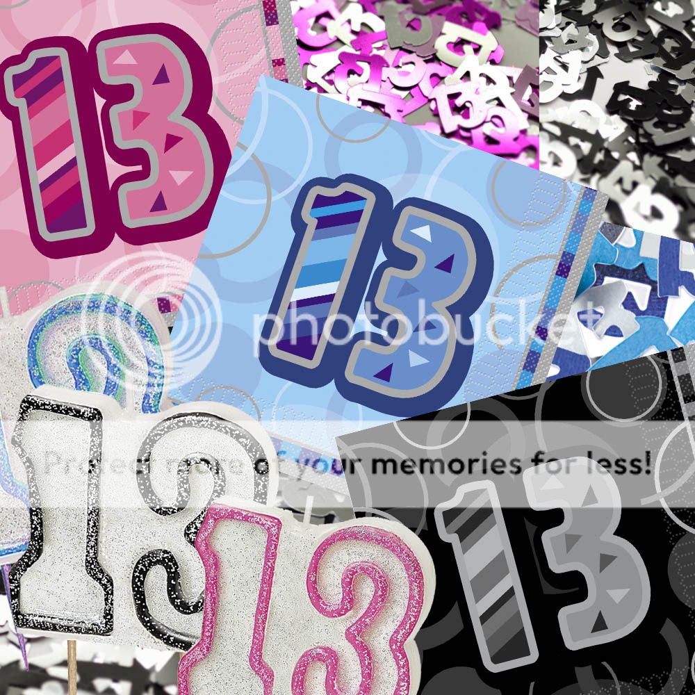 Blue Pink Black 13th Birthday Party Items Decorations All in One Listing