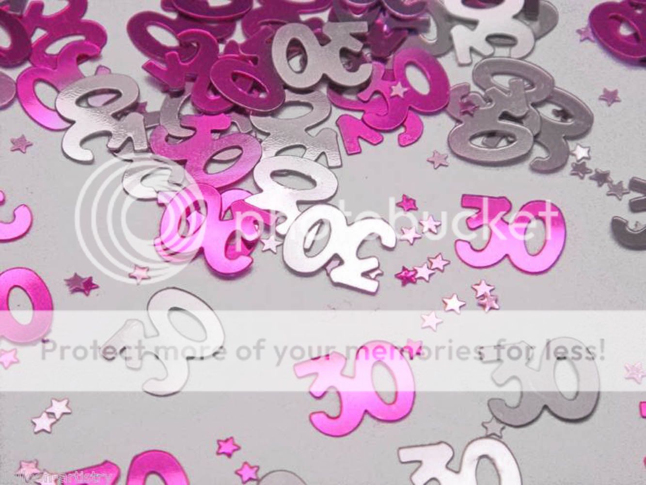 shimmering foil 30 shapes in the colours pink and silver