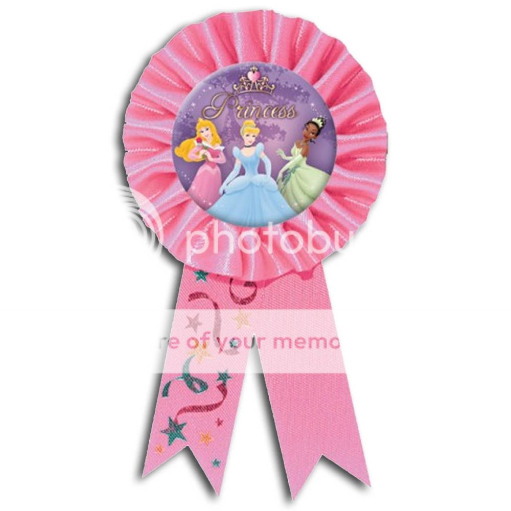 Disney Princess Garden Pink Party Prize Award Ribbon Badge