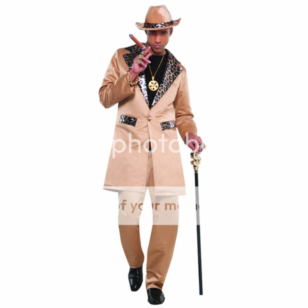 Adult Men 90s Pimp Playa Gangster Gangsta Rapper Fancy Dress Costume ...