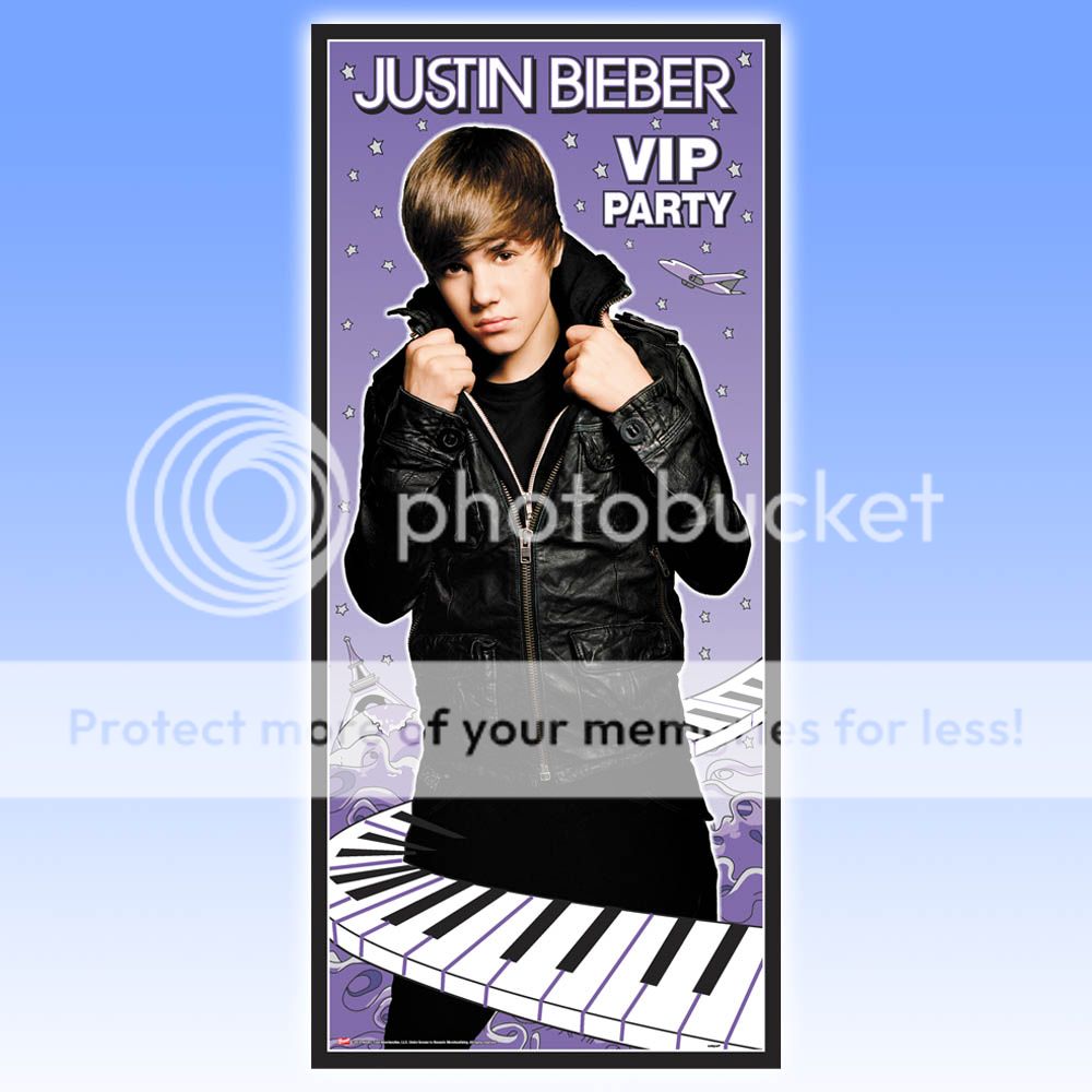 60 Justin Bieber Plastic Party Door Banner Decoration  
