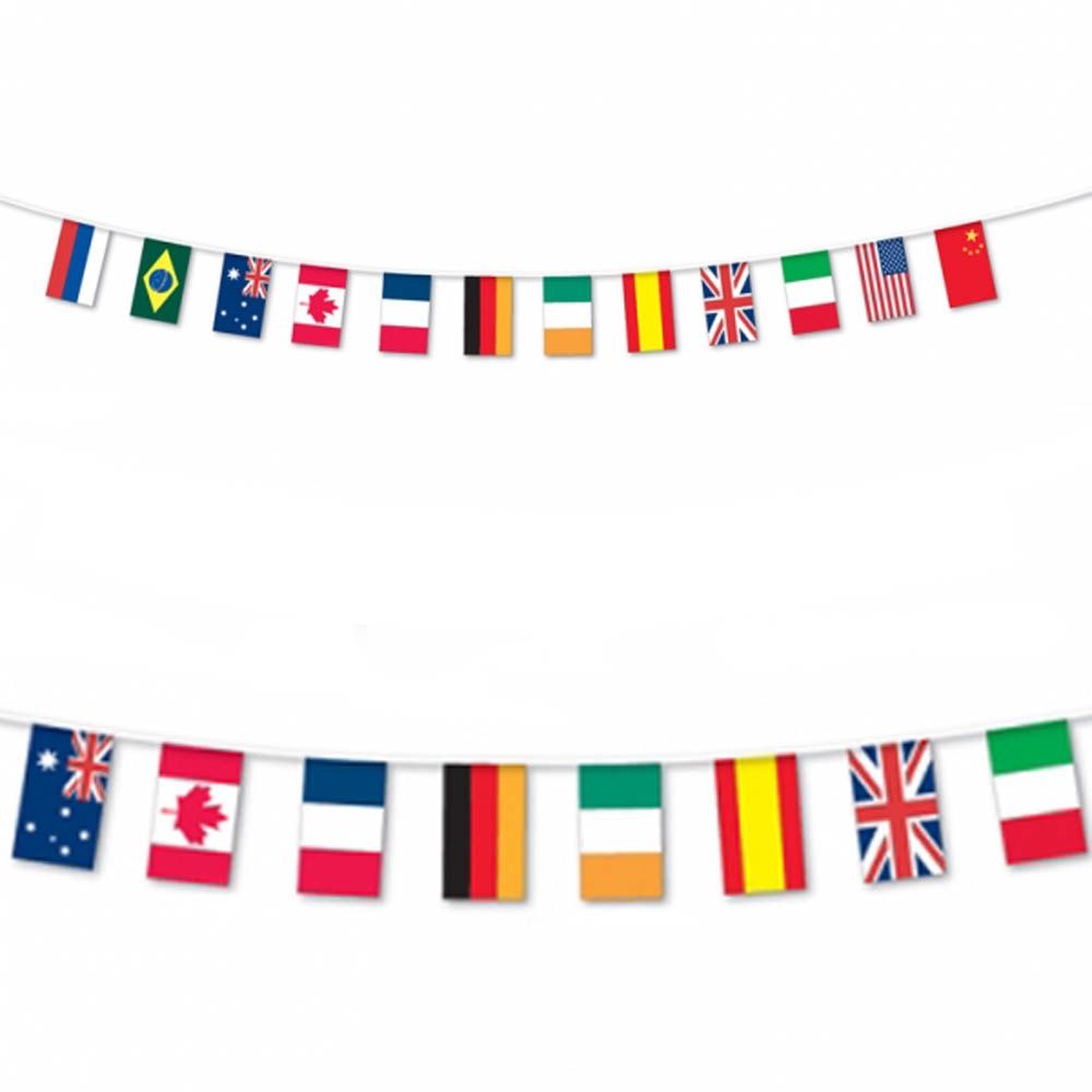 5M Sports Multi Nation Party Large International Fabric Flag Banner ...