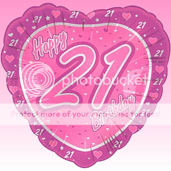 18 Happy 21st Birthday Pink Heart Shaped Foil Balloon