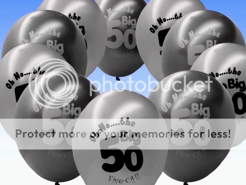 20 Black Silver 50th Birthday 11 Pearlised Balloons  
