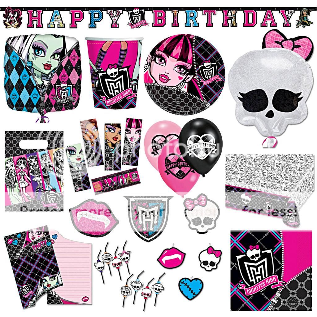 Monster High Party Birthday Balloons Decorations Tableware All in One ...